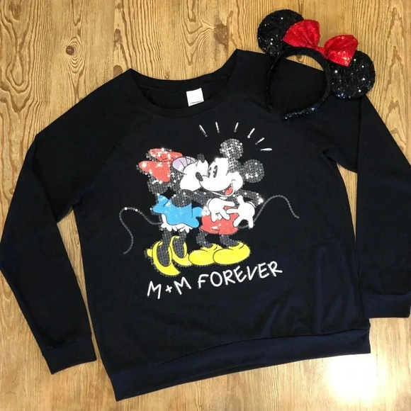 Disney Minnie and Mickey Crew Neck Sweater - Picture 1 of 7